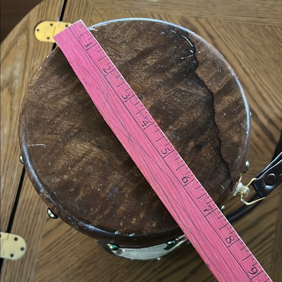 Vintage Floral Embroidered Raffia & Wooden Barrel Bag ~ Bags By Whidby Inc. - Picture 14 of 14